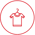 
                Pictogram of a T-Shirt representing the extended life of clothes thanks to Laurastar DMS.
                